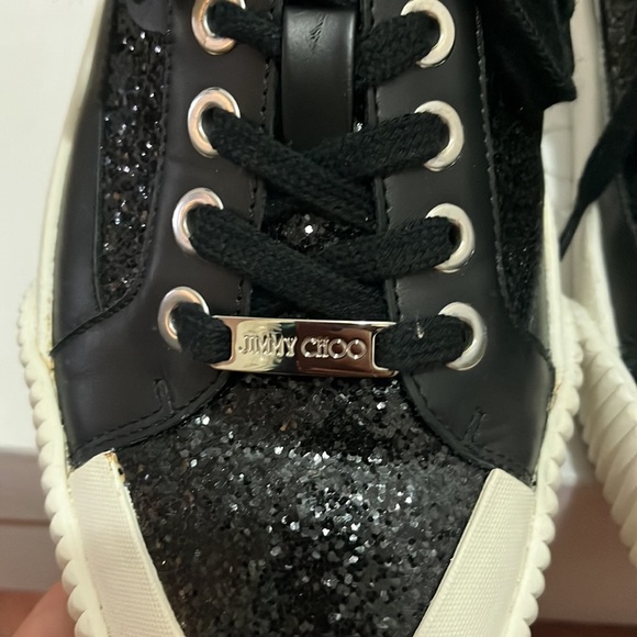 Jimmy Choo Men’s Black Glitter Sneakers, Sz 42 (9) - Picture 2 of 5